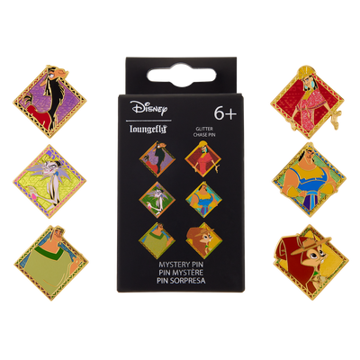 Boîte mystère Pin’s Kuzco l’Empereur Mégalo Loungefly – boîte et modèles
