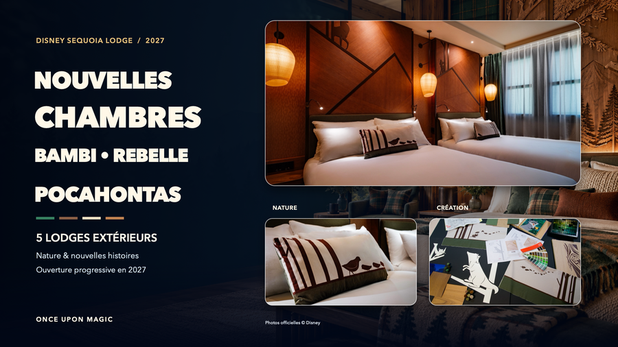 Disney Sequoia Lodge : Bambi, Pocahontas et Rebelle dans les nouvelles chambres 2027