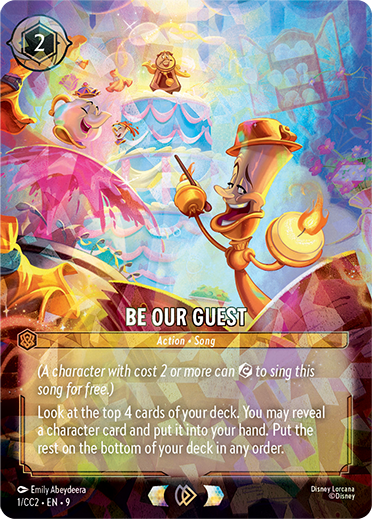 Carte chanson Be Our Guest, Curator’s Collection La Belle et la Bête, visuel promotionnel anglais
