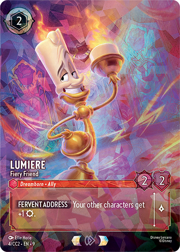 Carte Lumiere – Fiery Friend, Curator’s Collection La Belle et la Bête, visuel promotionnel anglais