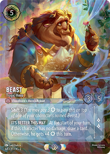 Carte Beast – Tragic Hero, Curator’s Collection La Belle et la Bête, visuel promotionnel anglais