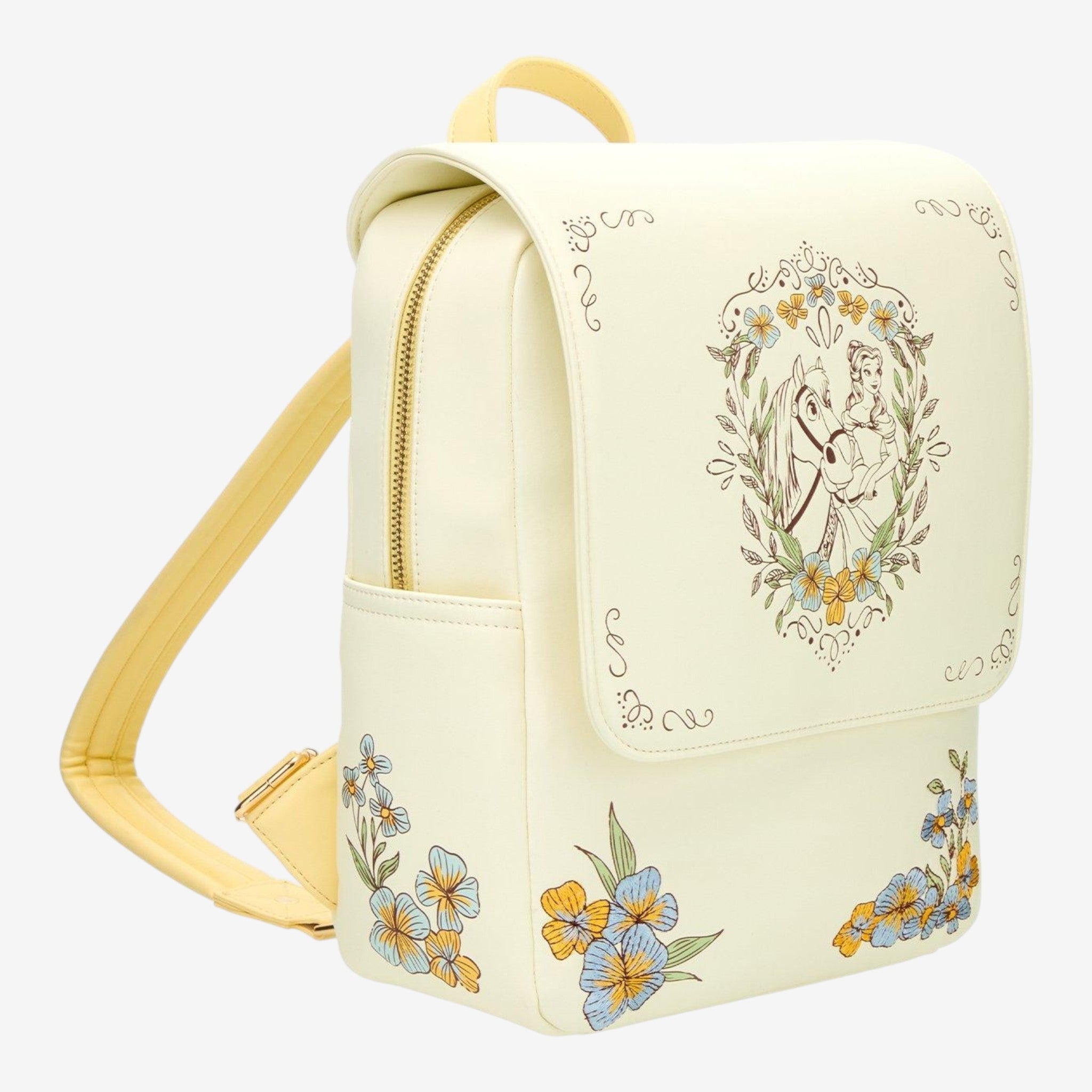 Loungefly Mini Sac à dos La Belle et la Bête Belle & Philippe Floral – Import US