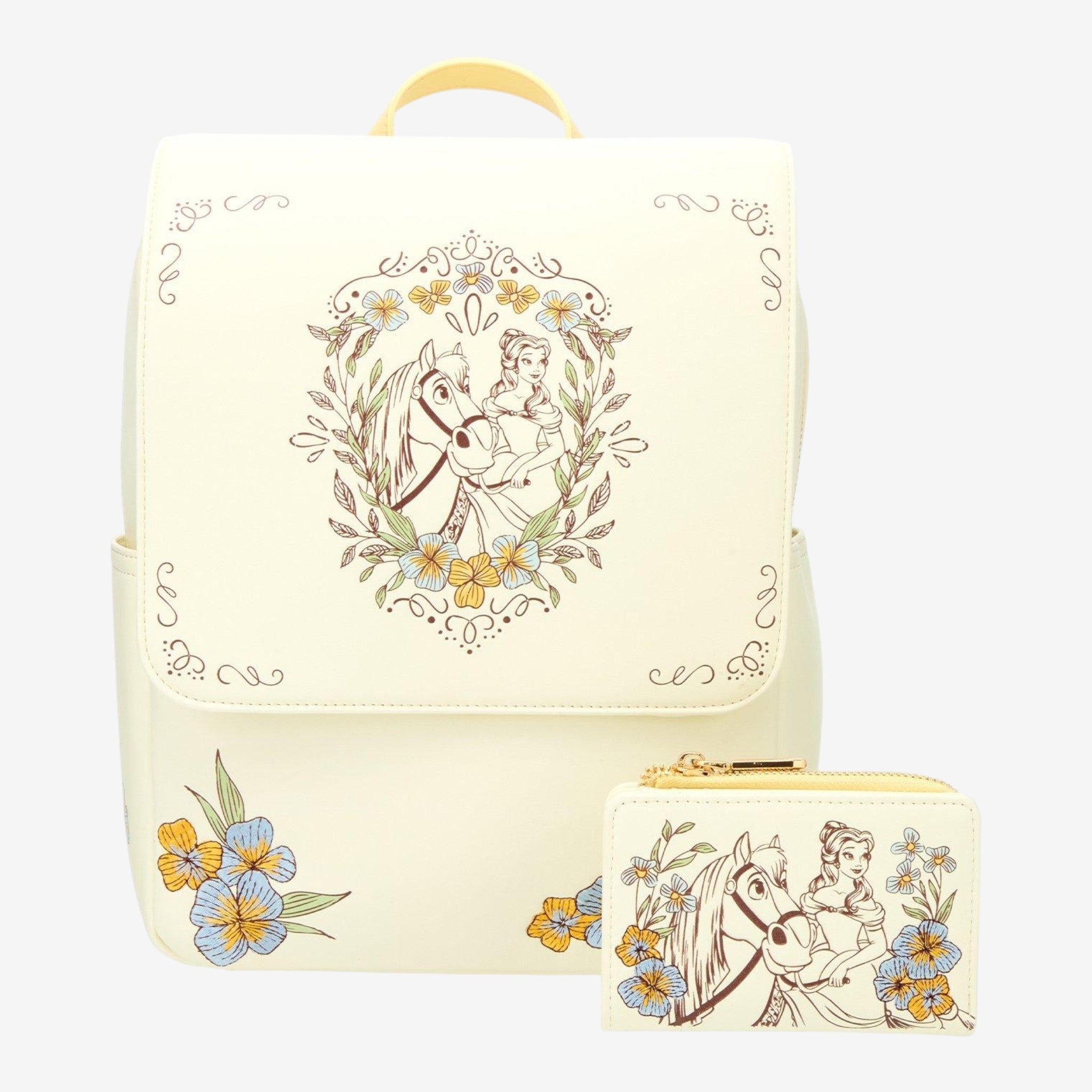 Loungefly Mini Sac à dos La Belle et la Bête Belle & Philippe Floral – Import US