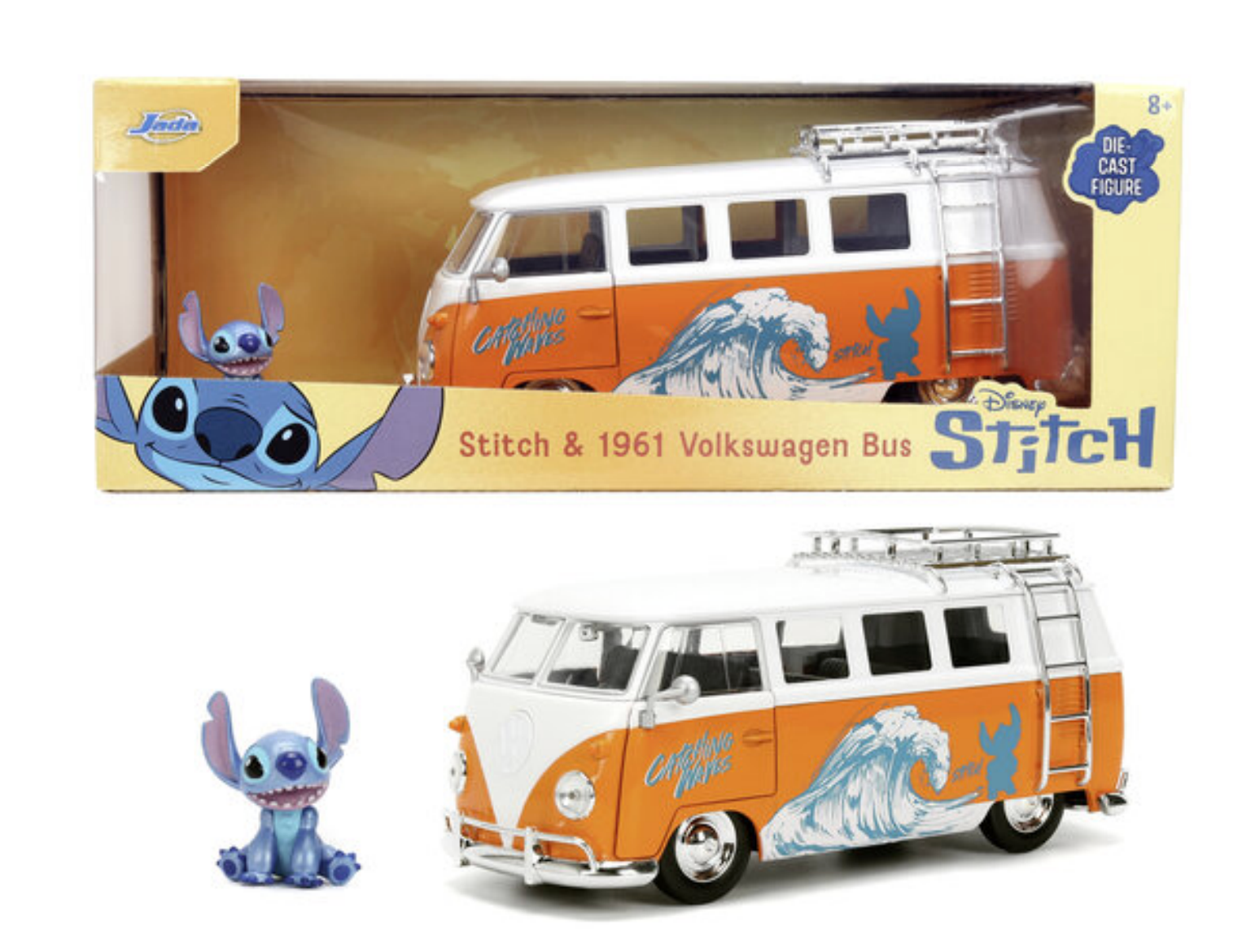 Volkswagen Bus 1961 Stitch 1/24 avec figurine – Jada Toys