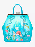 Mini sac à dos Loungefly Ariel Floral à fermoir rétro, La Petite Sirène – visuel 1