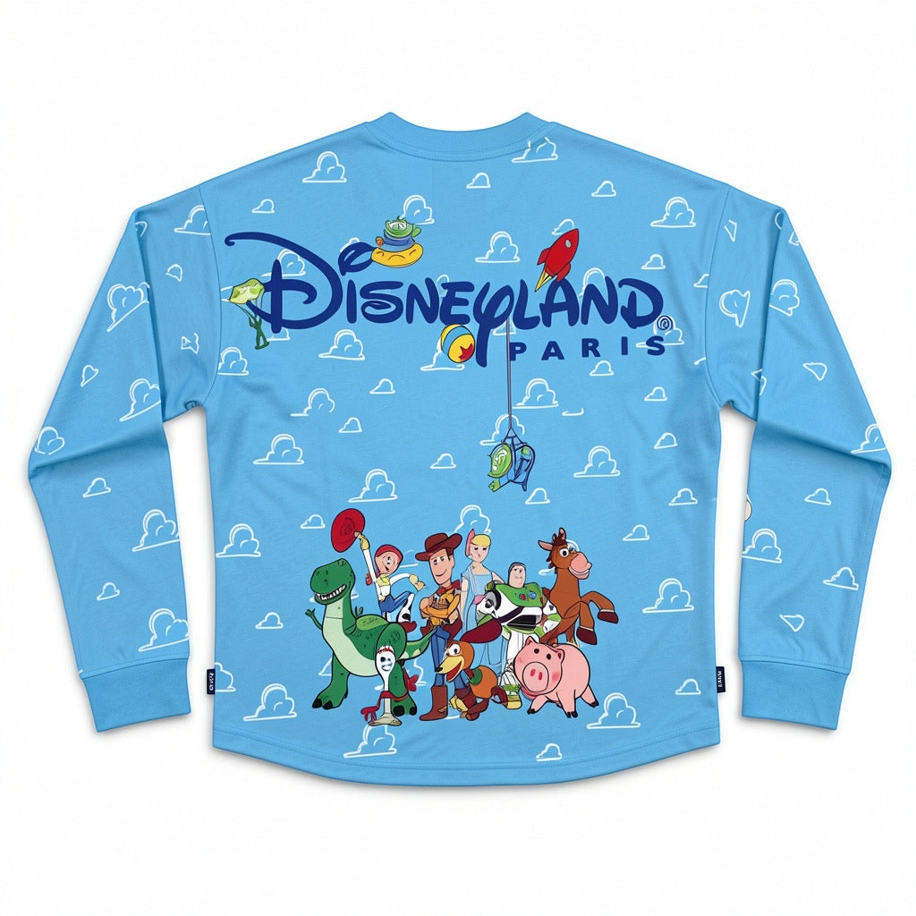 Toy Story Sweatshirt Hellblau Wolken Woody Buzz Disneyland Paris – Erwachsene