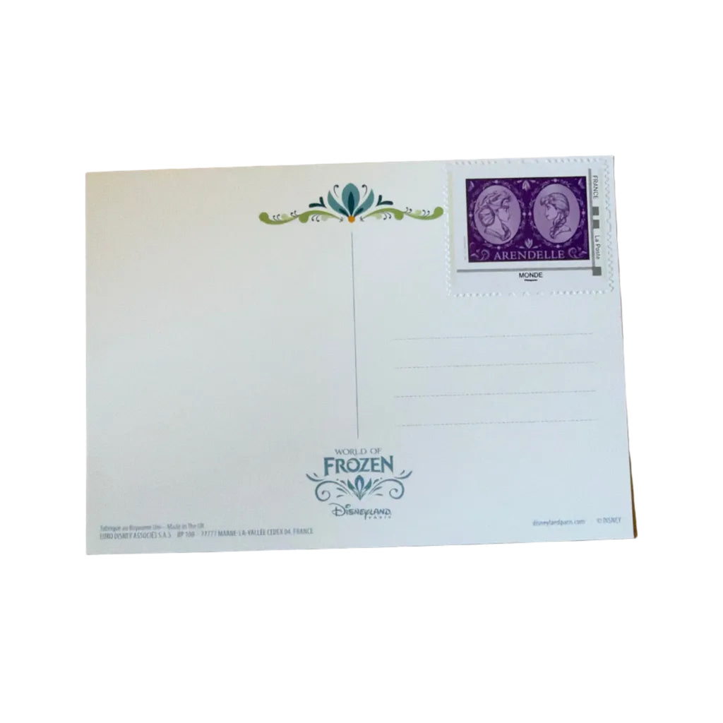 Carte postale World of Frozen Plan d’Arendelle – Disneyland Paris – dos