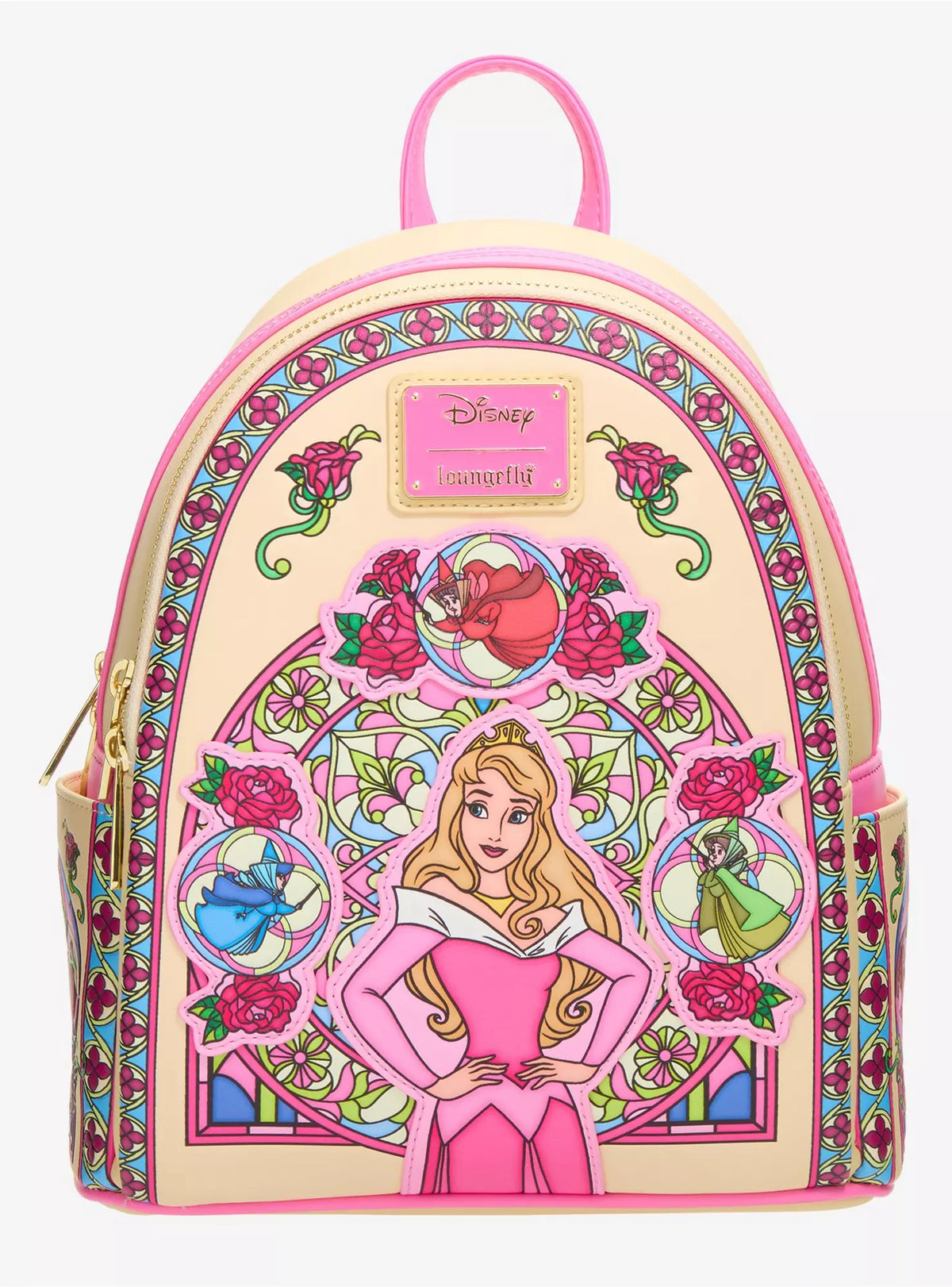 Mini sac à dos Loungefly Aurore Portrait Vitrail, La Belle au Bois Dormant – visuel 1