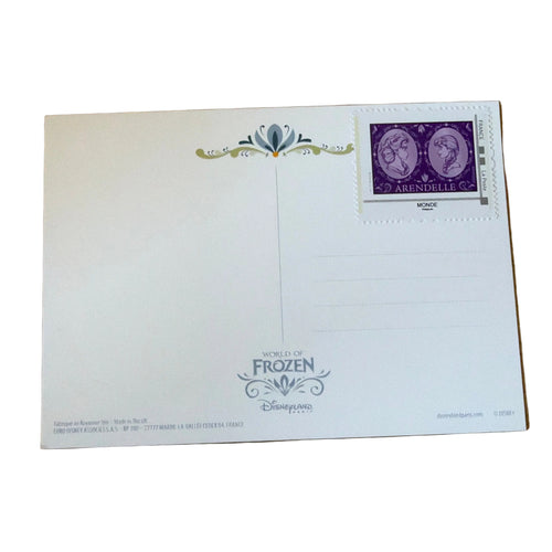 Carte postale World of Frozen Arendelle violette – Disneyland Paris – dos