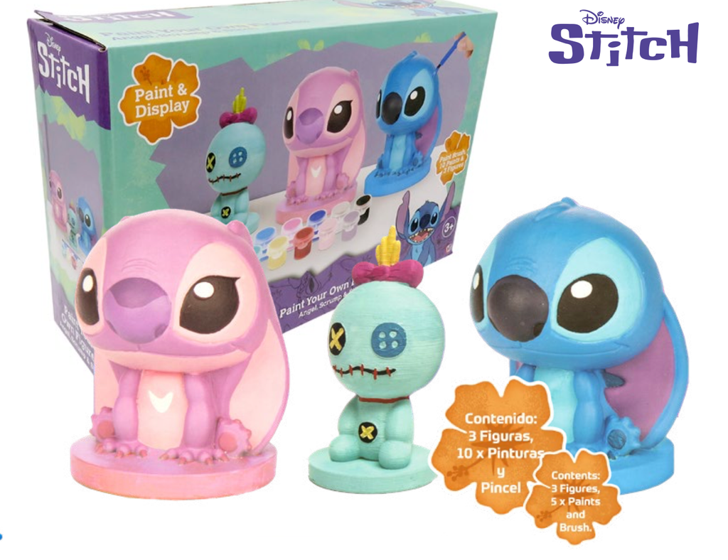 Set de trois figurines à peindre Stitch, Angel et Scrump