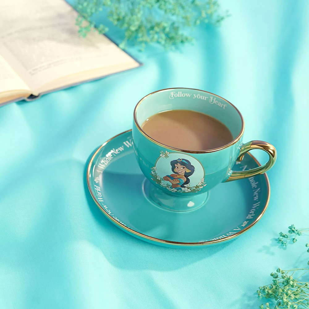 Tasse turquoise Jasmine avec soucoupe Disney Aladdin