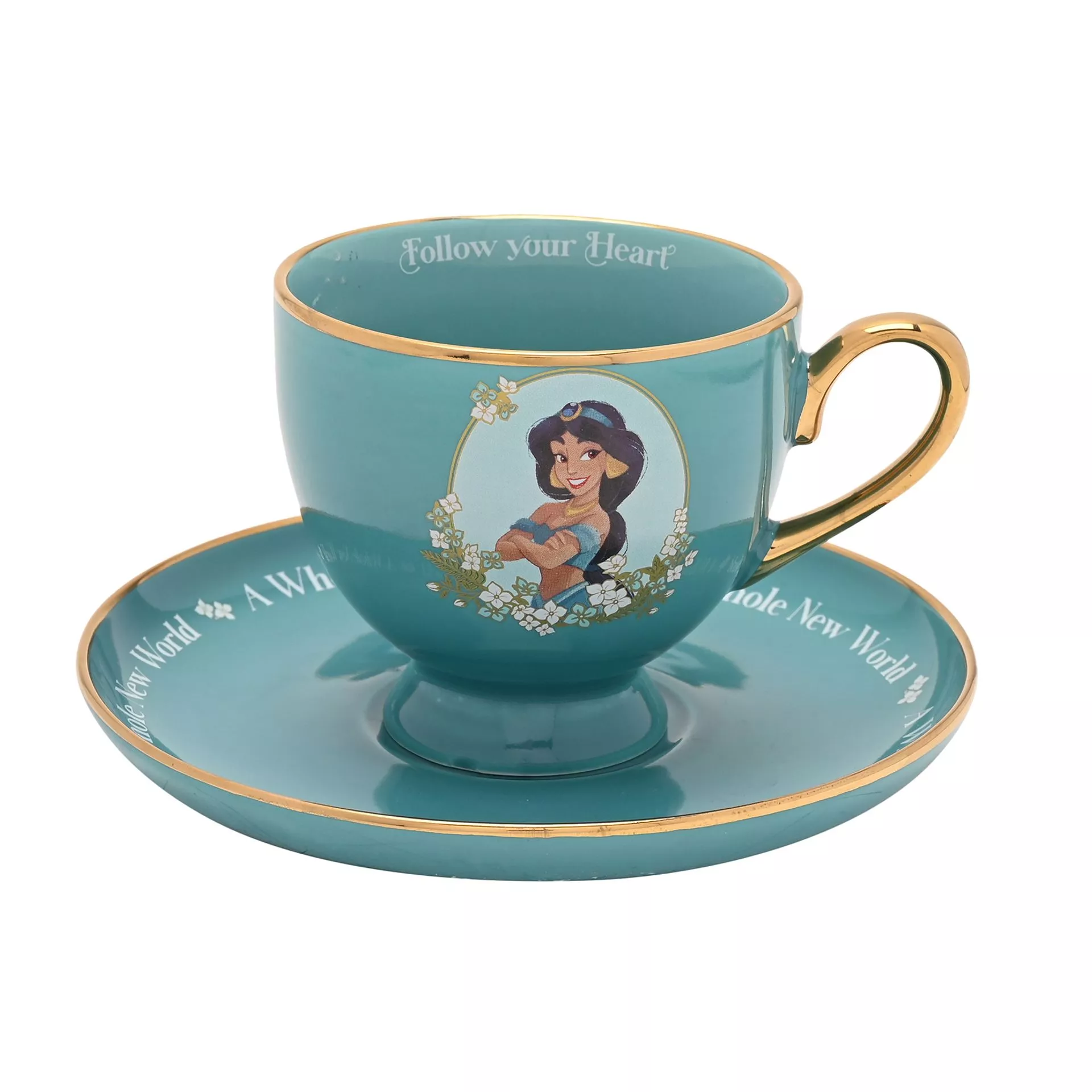 Tasse turquoise Jasmine avec soucoupe Disney Aladdin