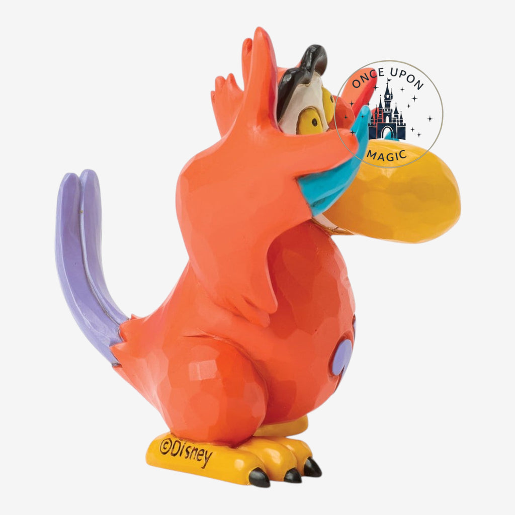 Figurine Iago d’Aladdin aux ailes rouges et bleues – vue complémentaire