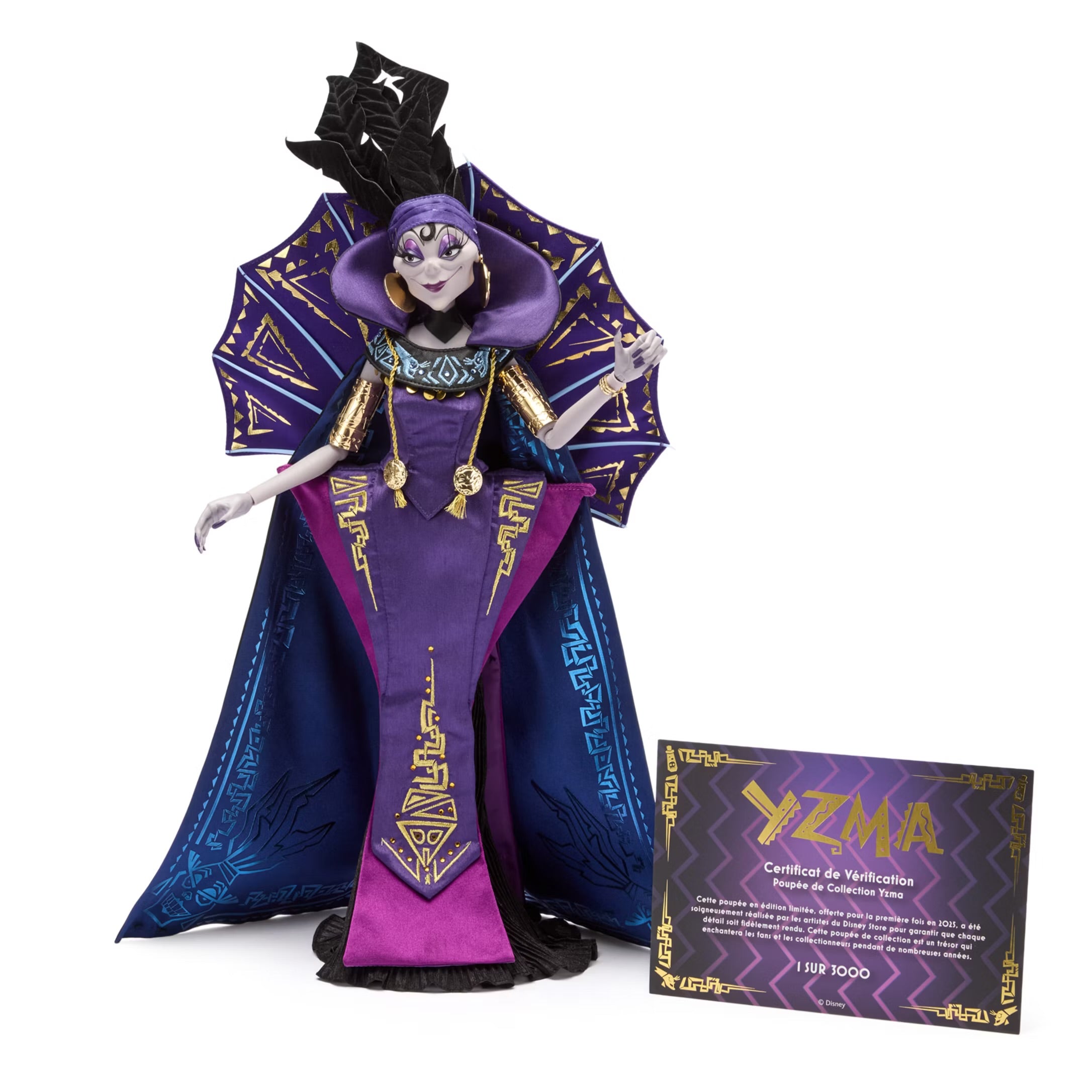Poupée Yzma Édition Limitée 3000 ex 25e Anniversaire Kuzco l’Empereur Mégalo 43 cm Disney Store