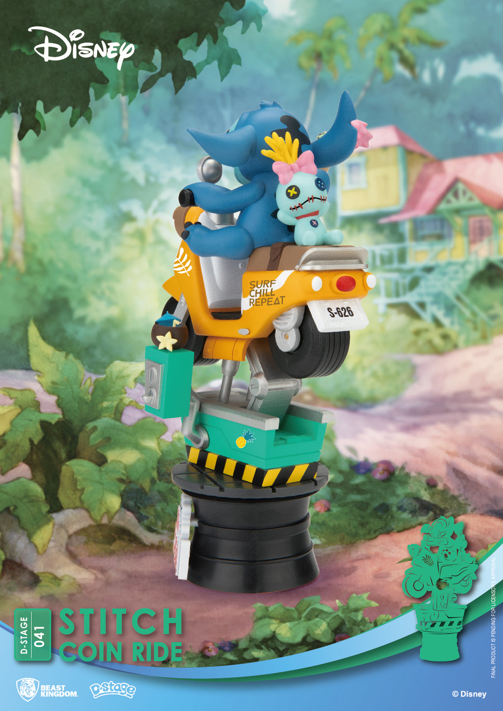 Stitch avec lunettes de soleil et planche de surf – Coin Ride