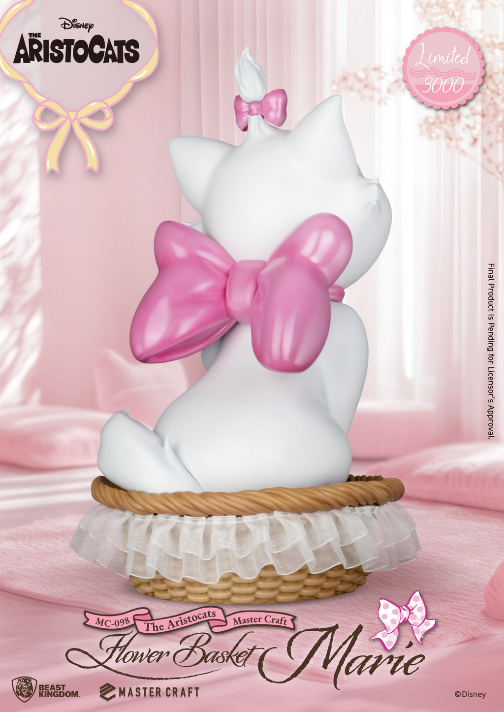 Statuette Marie Les Aristochats – détails du panier fleuri