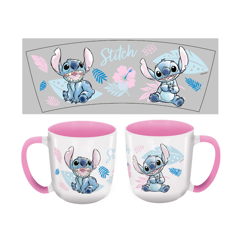 Mug Disney Stitch Watercolor Rose 384 ml à intérieur coloré – Stor