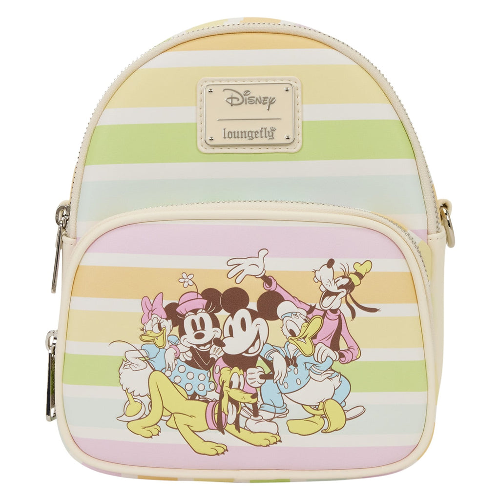 Sac bandoulière Loungefly Mickey et ses amis Rainbow Stripes