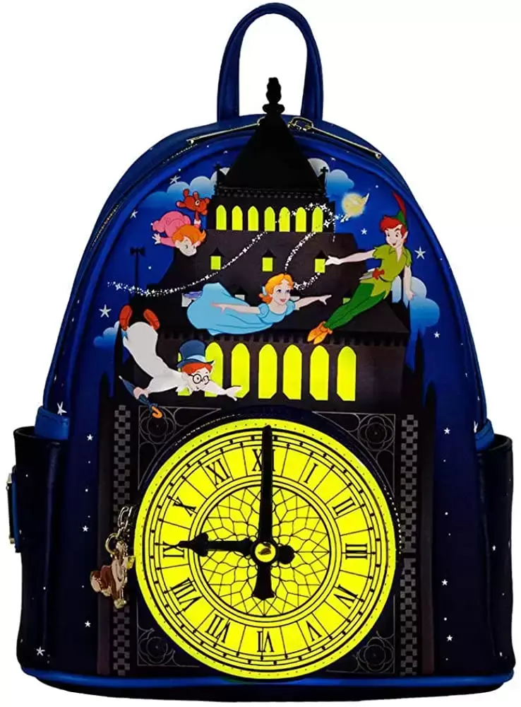 DISNEY - Peter Pan Glow Clock - Sac à dos LoungeFly '23x28x10cm'