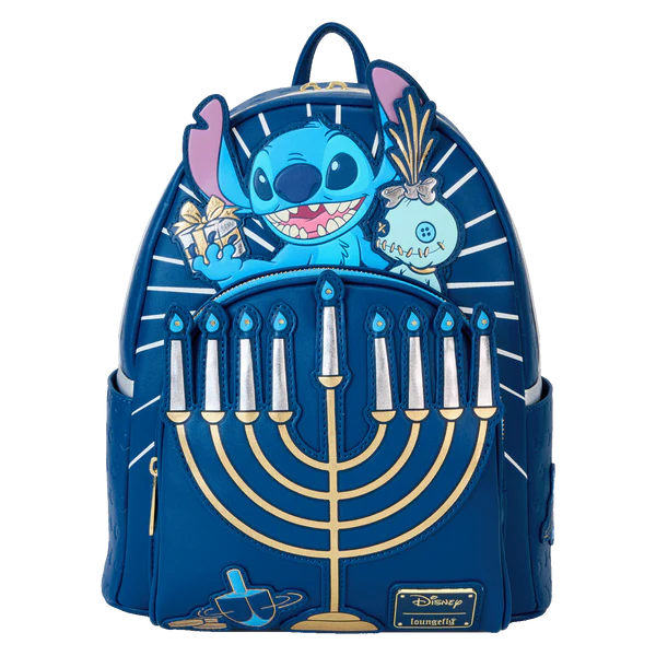 Mini sac à dos Loungefly Stitch Hanoucca avec menorah lumineuse – Disney