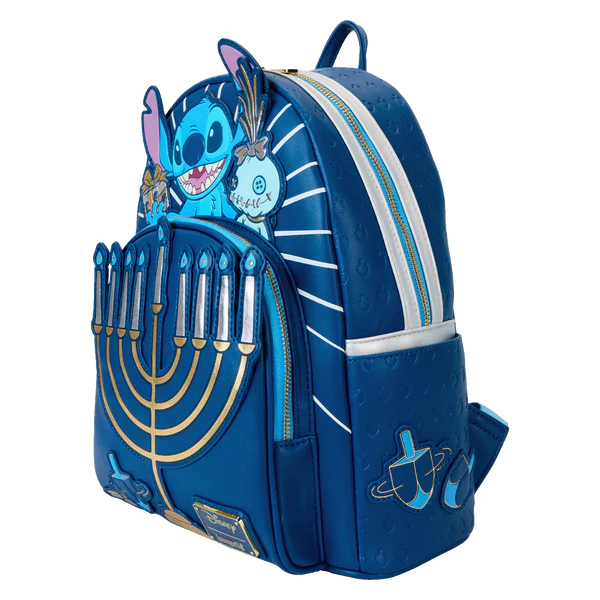 Mini sac à dos Loungefly Stitch Hanoucca avec menorah lumineuse – Disney