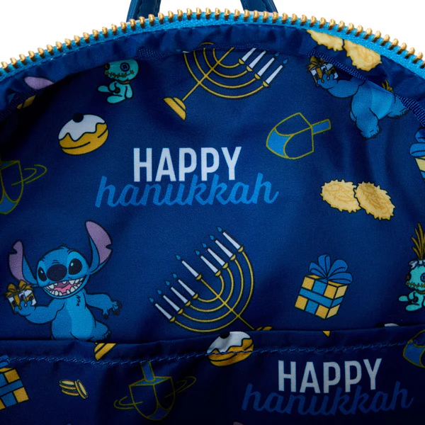 Mini sac à dos Loungefly Stitch Hanoucca avec menorah lumineuse – Disney