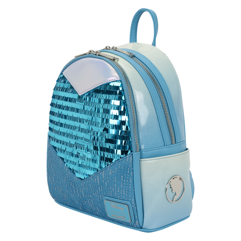 Mini sac à dos Loungefly Elsa Cosplay à sequins – La Reine des Neiges