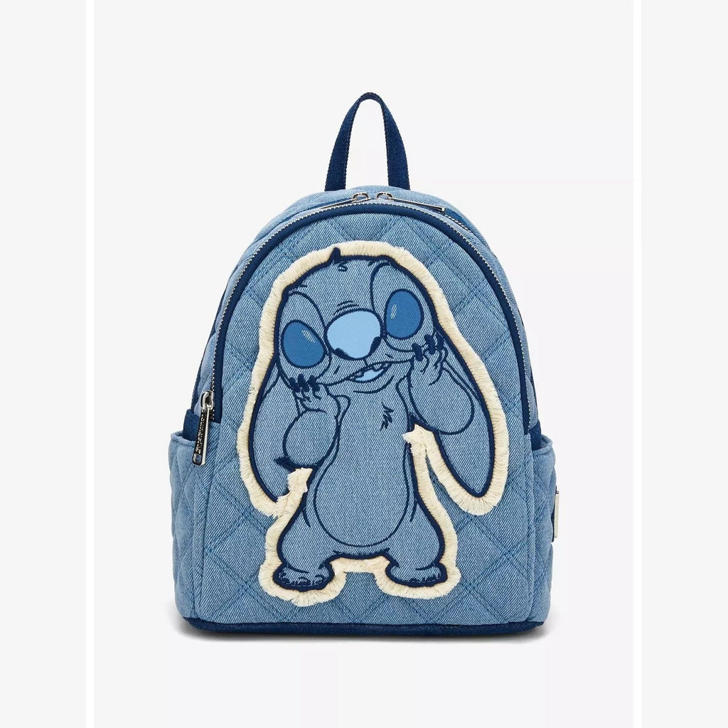 Mini sac à dos Loungefly Stitch Denim Patchwork exclusif