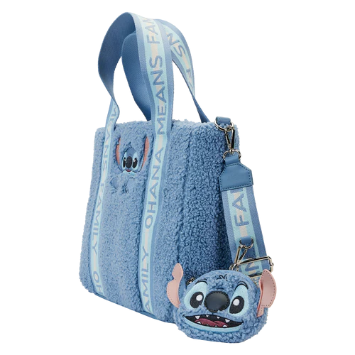 Sac cabas Loungefly Stitch en sherpa avec porte-monnaie
