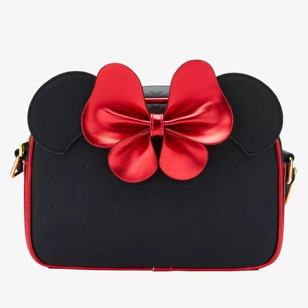 Sac bandoulière Loungefly Minnie Mouse nœud rouge exclusif