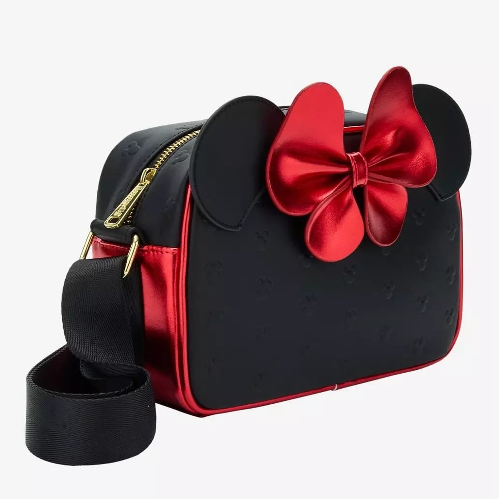 Sac bandoulière Loungefly Minnie Mouse nœud rouge exclusif