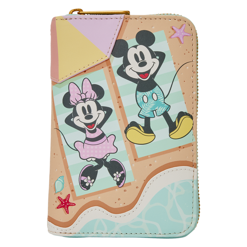 Portefeuille zippé Loungefly Mickey et Minnie Beach Fun – Disney