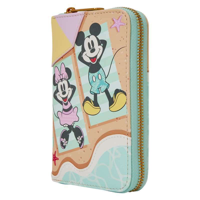 Portefeuille zippé Loungefly Mickey et Minnie Beach Fun – Disney