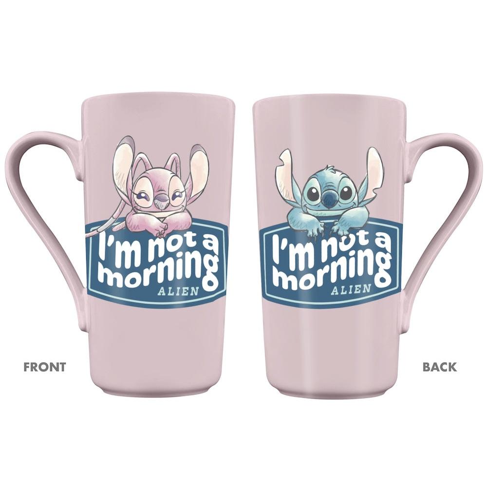 Mug latte Disney Stitch et Angel I’m Not a Morning Alien 470 ml