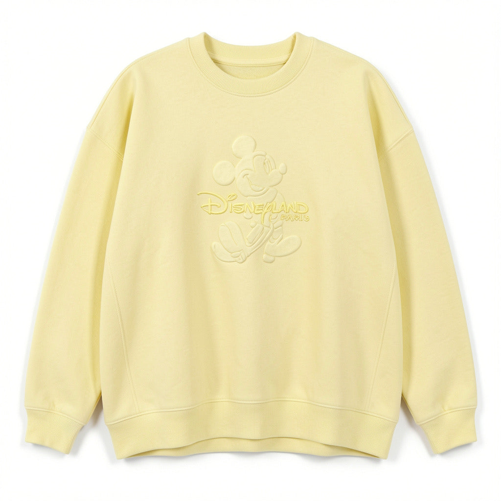 Sweat-shirt jaune pâle Mickey Mouse Disney Style Disneyland Paris