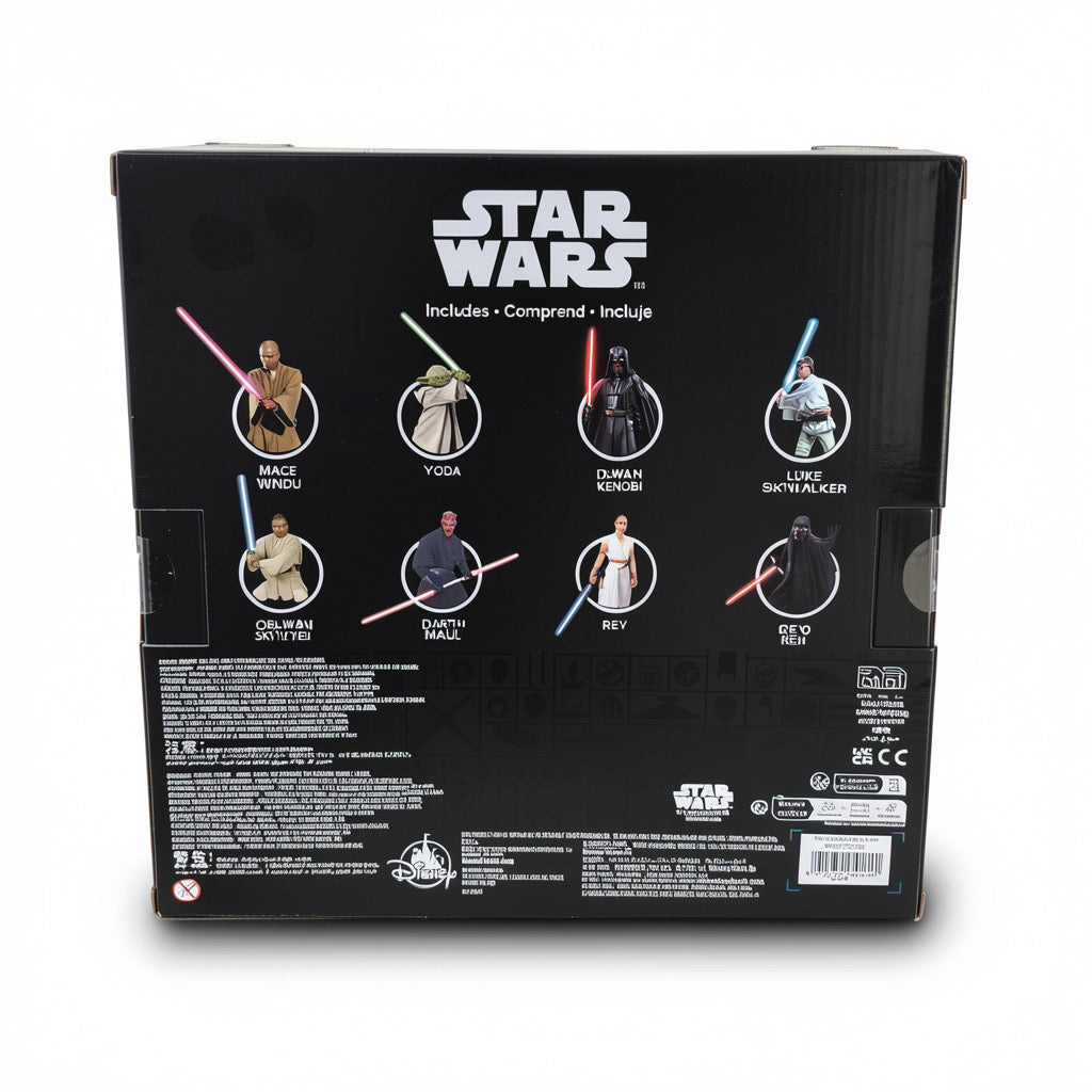 Coffret Sith et Jedi Star Wars avec les 8 personnages inclus – vue arrière