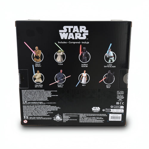 Coffret Sith et Jedi Star Wars avec les 8 personnages inclus – vue arrière