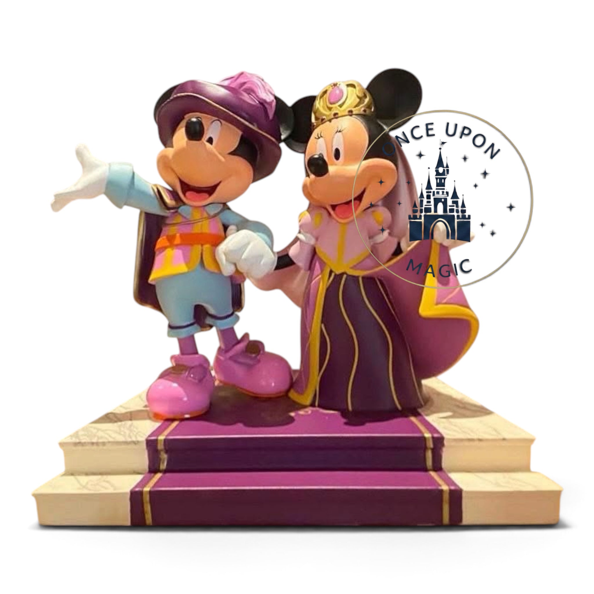 Figurine Mickey et Minnie en tenues royales du Disneyland Hotel
