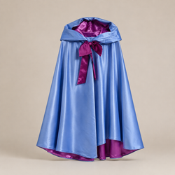 Cape bleue Marraine la Bonne Fée avec nœud violet