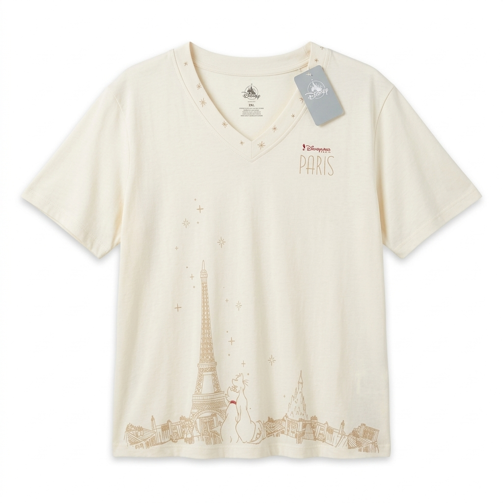 T-shirt col V Les Aristochats Paris – Disneyland Paris