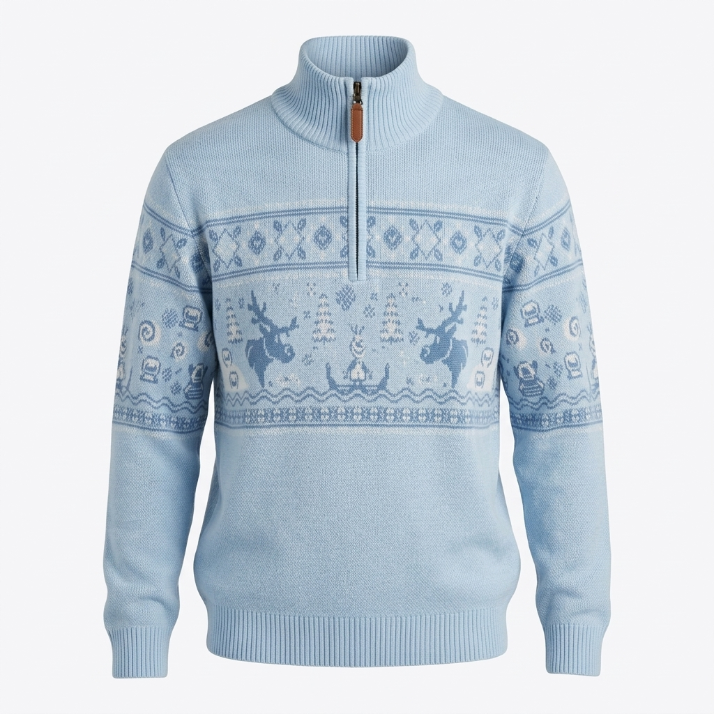 Pull World of Frozen bleu à col zippé – Disneyland Paris