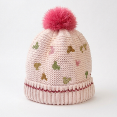 Bonnet enfant Mickey Mouse rose à pompon – Disneyland Paris