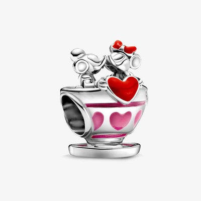 Charm Pandora Mickey et Minnie dans une tasse – Disneyland Paris