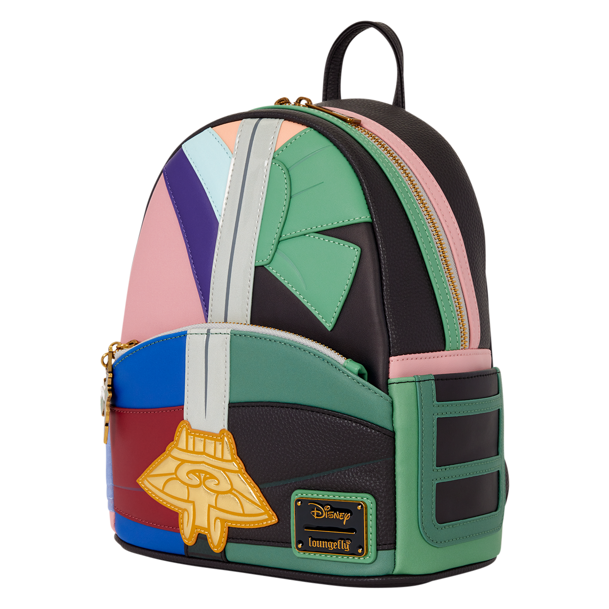 Mini sac à dos Loungefly Mulan Ping Cosplay – vue de trois quarts