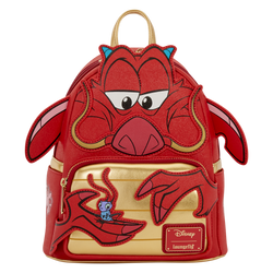Mini sac à dos Loungefly Mulan Mushu Glitter Cosplay – vue de face