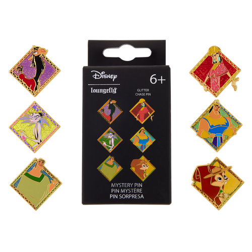 Boîte mystère Pin’s Kuzco l’Empereur Mégalo Loungefly – boîte et modèles