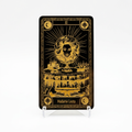 Carte décorative Arribas Madame Leota noire et dorée avec boule de cristal, vue de face