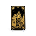 Carte décorative Arribas Phantom Manor noire et dorée avec le manoir, vue de face