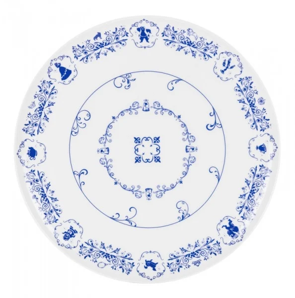 Plat à tarte La Belle et la Bête en porcelaine