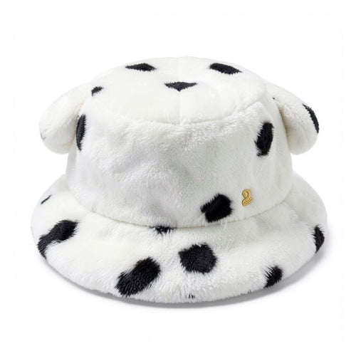 Bob peluche Les 101 Dalmatiens blanc à taches noires avec broderie dorée, vue de dos